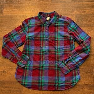 J. Crew Factory Multicolor Plaid Button Down Shirt